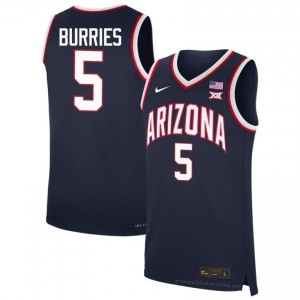 Brayden Burries Arizona Wildcats #5 Navy Men's NCAA Basketball | Bear Down 45JWLo13