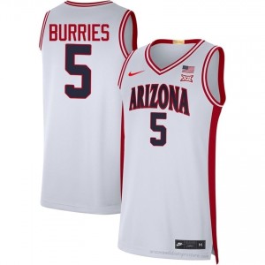 Arizona Cats Brayden Burries #5 White Men's Basketball Player Premium Stitched Jersey | Limited Stock 22337534