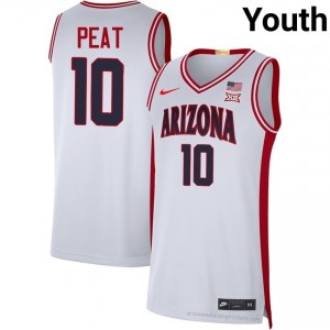 AZ Wildcats Koa Peat #10 Youth White Basketball College Jersey | Official Cut 9957Um2l
